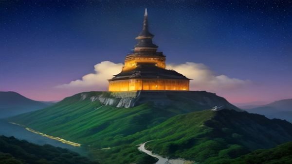 男士户外徒步场景：背着精选装备的男性在山脊线上俯瞰山谷，晨光金色照耀，体现硬朗品质生活方式